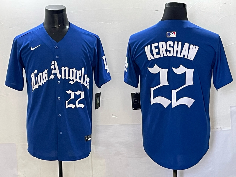 Men Los Angeles Dodgers #22 Kershaw Blue 2025 Nike MLB Jersey style 0012->los angeles dodgers->MLB Jersey